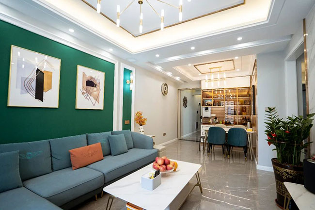 108㎡三居，輕奢風(fēng)中融入多色彩空間，體驗(yàn)充滿朝氣的生活